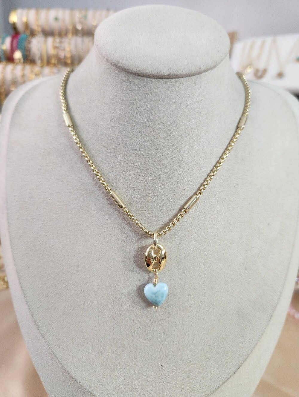Larimar Heart Necklace